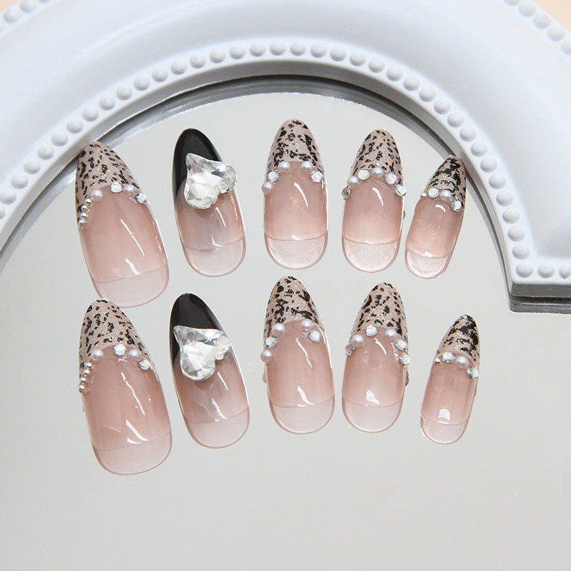 Nail 132 - Leopard Chrome Stiletto (24Pcs) - Free Nail Kit Included
