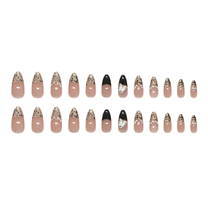 Nail 132 - Leopard Chrome Stiletto (24Pcs) - Free Nail Kit Included