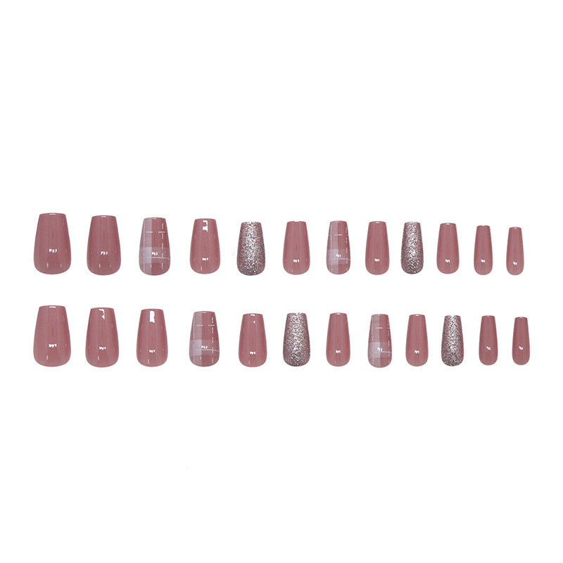 Nail 138 - Soft Blush Elegant Press-On Nails (24Pcs) - Free Nail Kit Included