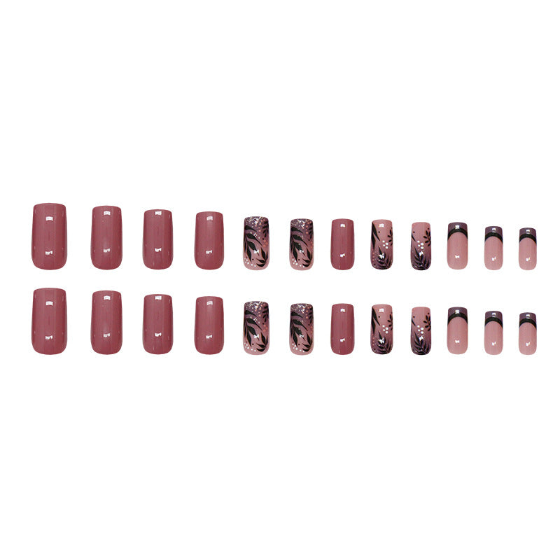 Nail 144 - Floral & Glitter Press-On Nails (24Pcs) - Free Nail Kit Included