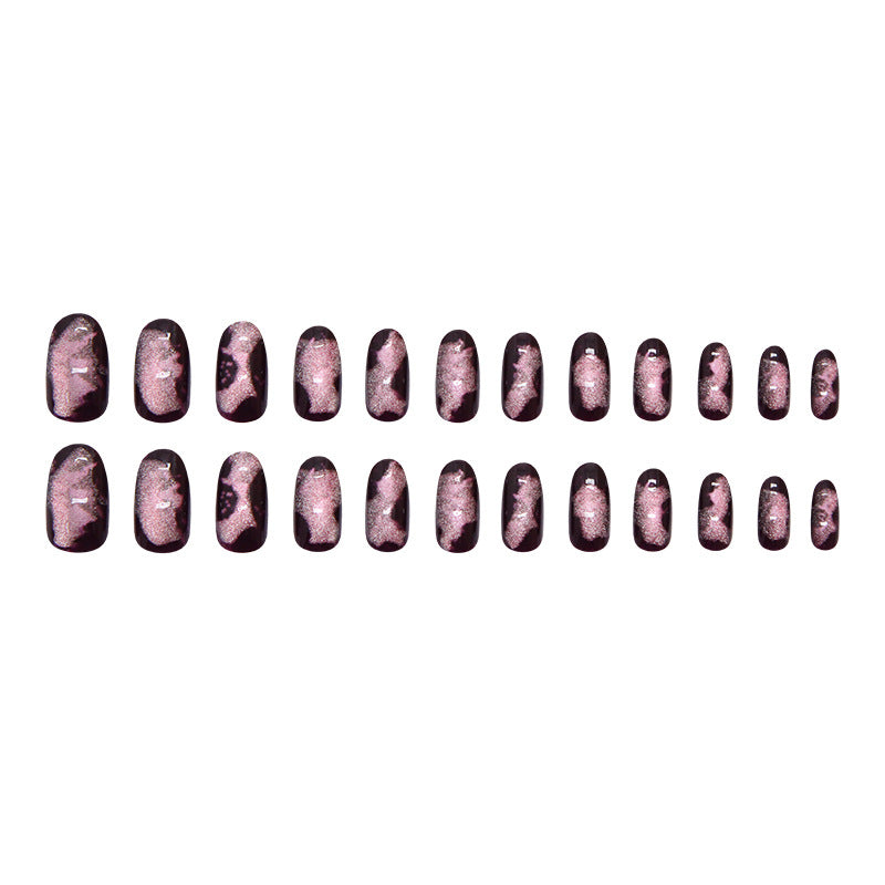 Nail 146 - Dark Plum Fantasy (24Pcs) - Free Nail Kit Included