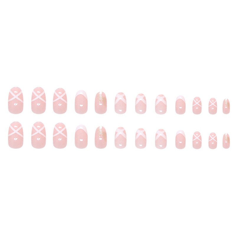Nail 147 - Soft Pink Delight (24Pcs) - Free Nail Kit Included