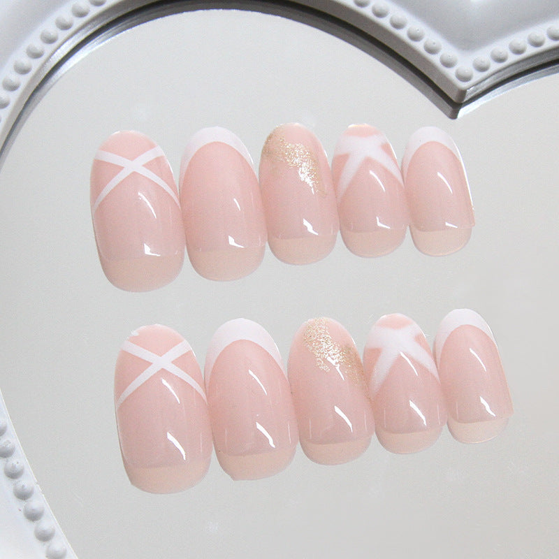 Nail 147 - Soft Pink Delight (24Pcs) - Free Nail Kit Included