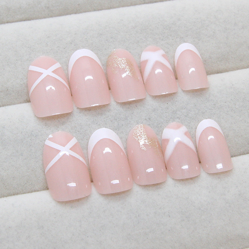 Nail 147 - Soft Pink Delight (24Pcs) - Free Nail Kit Included