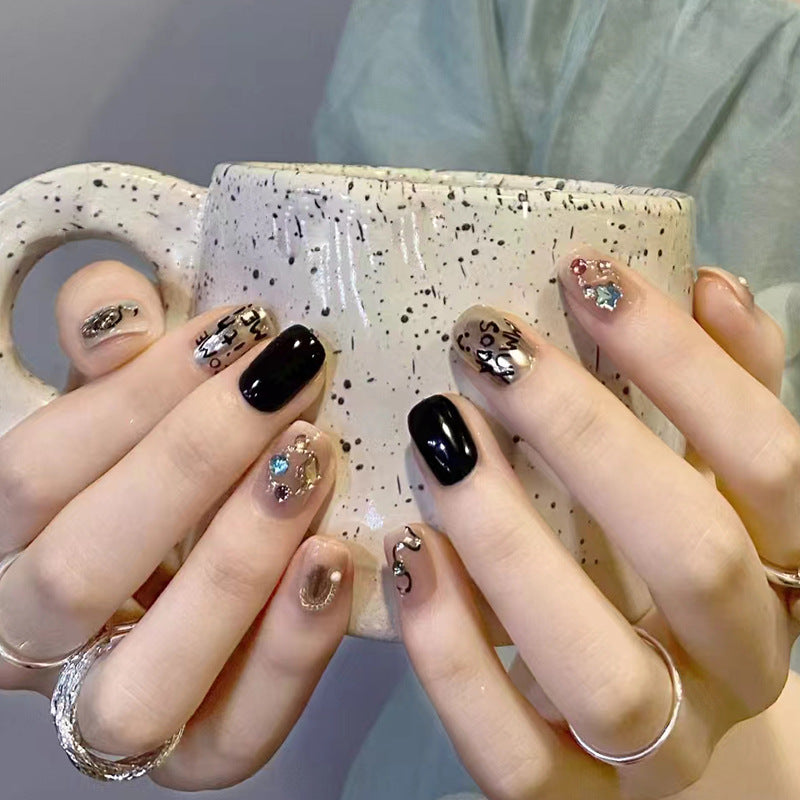 Nail 151 - Symbol & Script Press-On Nails (24Pcs) - Free Nail Kit Included