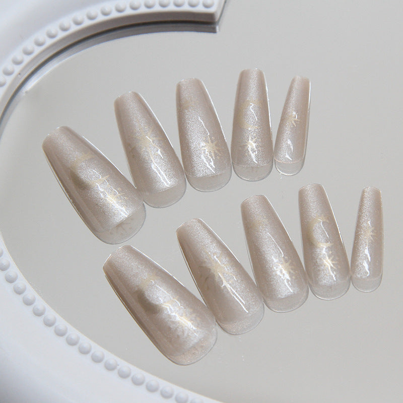 Nail 158 - Luminous Elegance Press-On Nails (24Pcs) - Free Nail Kit Included