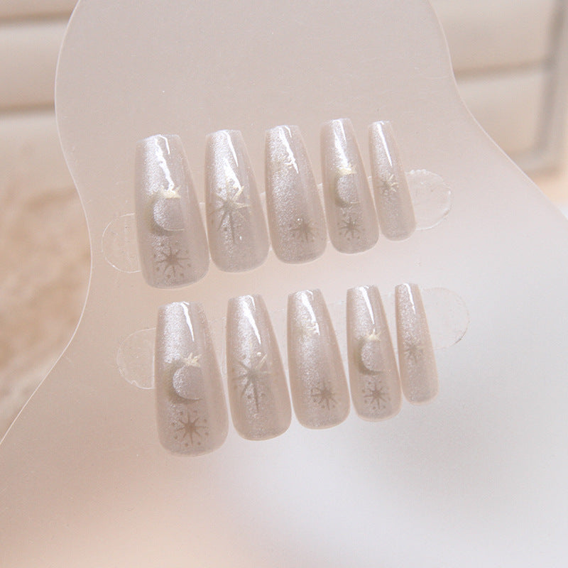 Nail 158 - Luminous Elegance Press-On Nails (24Pcs) - Free Nail Kit Included