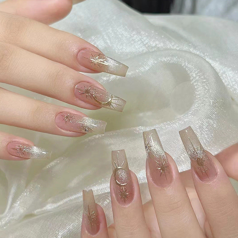 Nail 158 - Luminous Elegance Press-On Nails (24Pcs) - Free Nail Kit Included