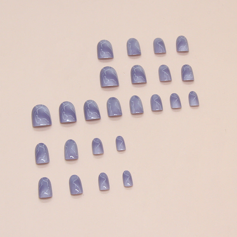 Nail 160 - Marble Mist Press-On Nails (24Pcs) - Free Nail Kit Included
