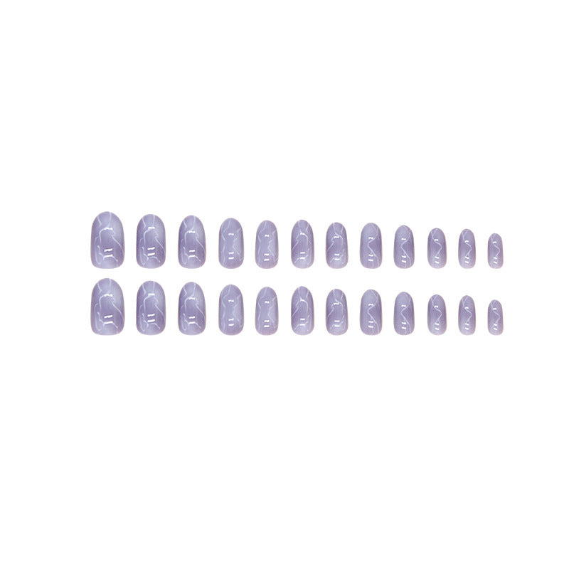 Nail 160 - Marble Mist Press-On Nails (24Pcs) - Free Nail Kit Included