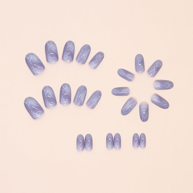 Nail 160 - Marble Mist Press-On Nails (24Pcs) - Free Nail Kit Included