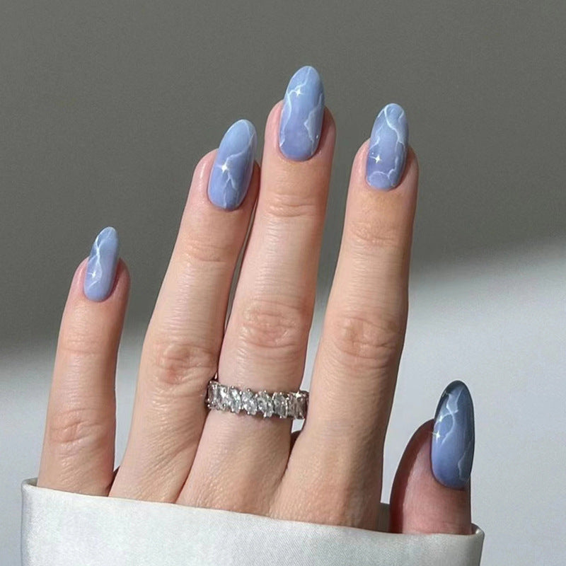 Nail 160 - Marble Mist Press-On Nails (24Pcs) - Free Nail Kit Included