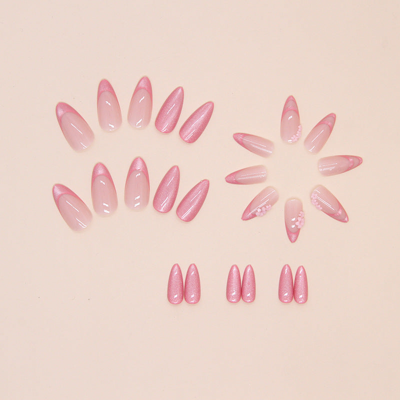 Nail 162 - Blossoming Beauty Press-On Nails (24Pcs) - Free Nail Kit Included