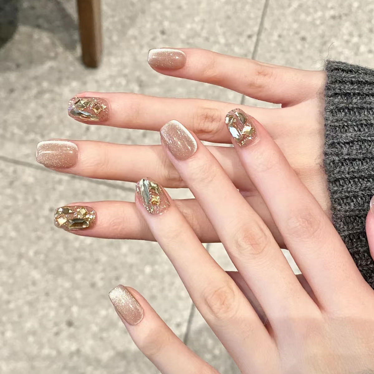 Nail 164 - Glitz Crush Press-On Nails (24Pcs) - Free Nail Kit Included