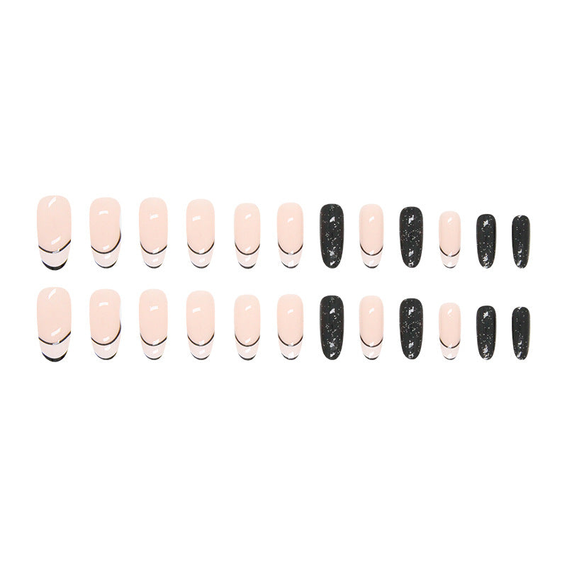 Nail 165 - Monochrome Muse Press-On Nails (24Pcs) - Free Nail Kit Included
