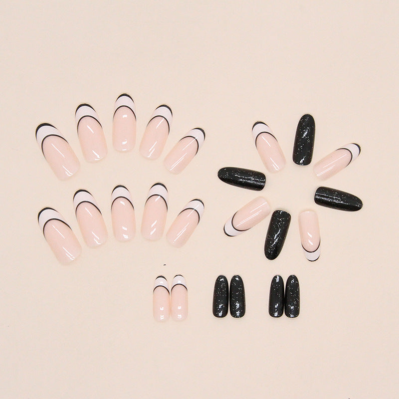 Nail 165 - Monochrome Muse Press-On Nails (24Pcs) - Free Nail Kit Included
