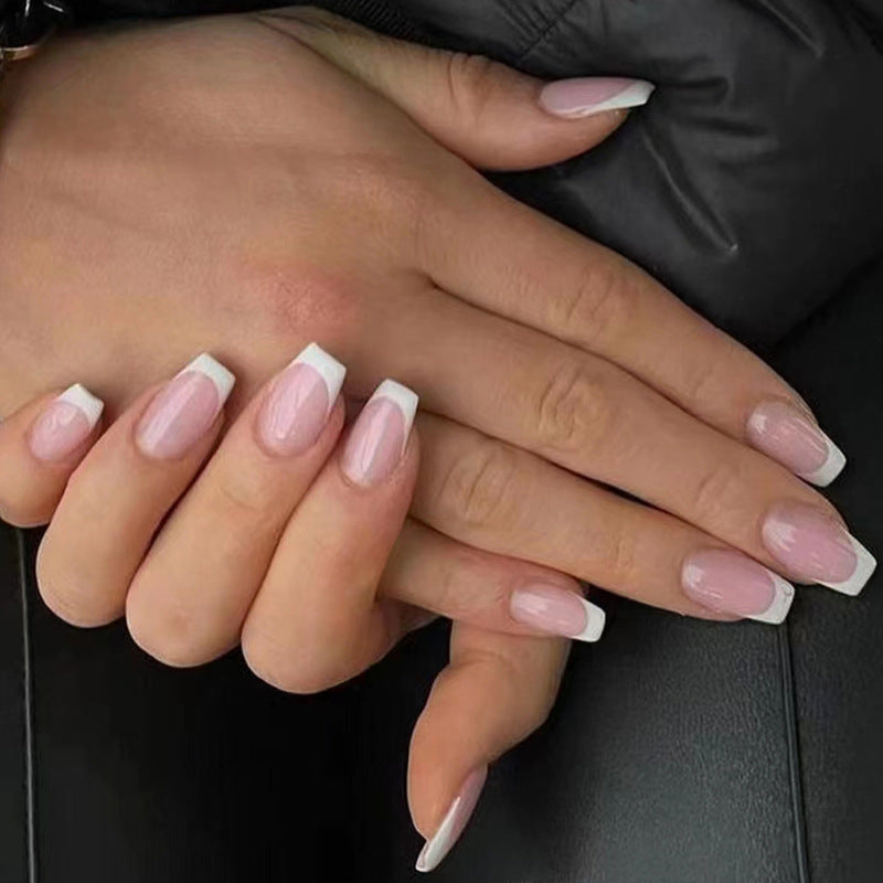 Nail 166 - Timeless French Press-On Nails (24Pcs) - Free Nail Kit Included