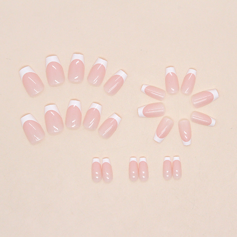 Nail 166 - Timeless French Press-On Nails (24Pcs) - Free Nail Kit Included