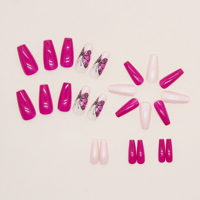 Nail 168 - Butterfly Whimsy (24Pcs) - Free Nail Kit Included