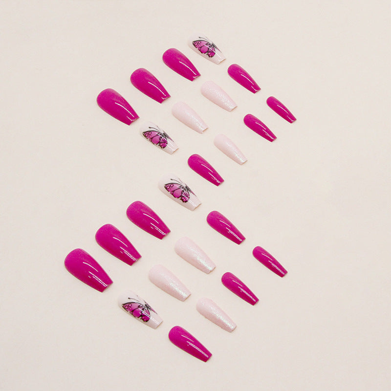 Nail 168 - Butterfly Whimsy (24Pcs) - Free Nail Kit Included