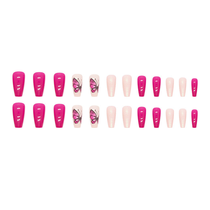 Nail 168 - Butterfly Whimsy (24Pcs) - Free Nail Kit Included