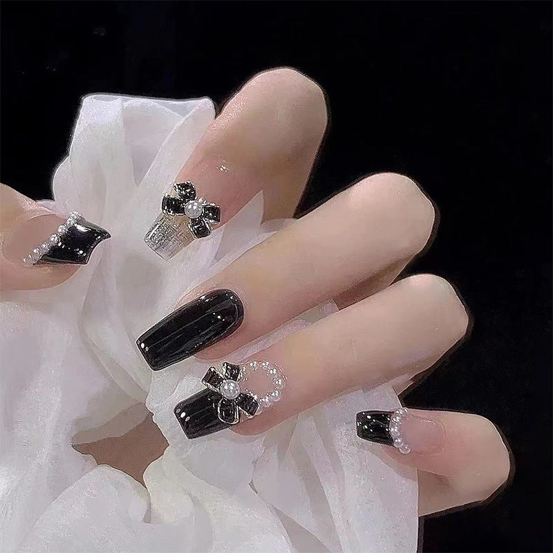 Nail 171 - Elegant Contrasts Press-On Nails (24Pcs) - Free Nail Kit Included