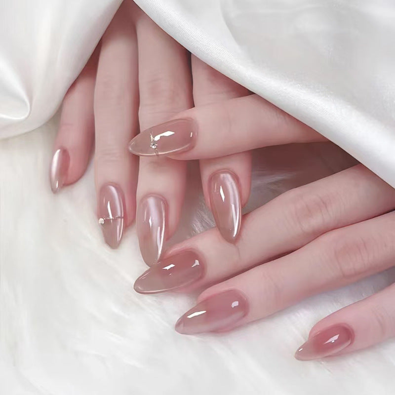 Nail 175 - Natural Luster Press-On Nails (30Pcs) - Free Nail Kit Included