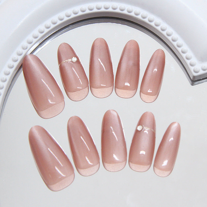 Nail 175 - Natural Luster Press-On Nails (30Pcs) - Free Nail Kit Included