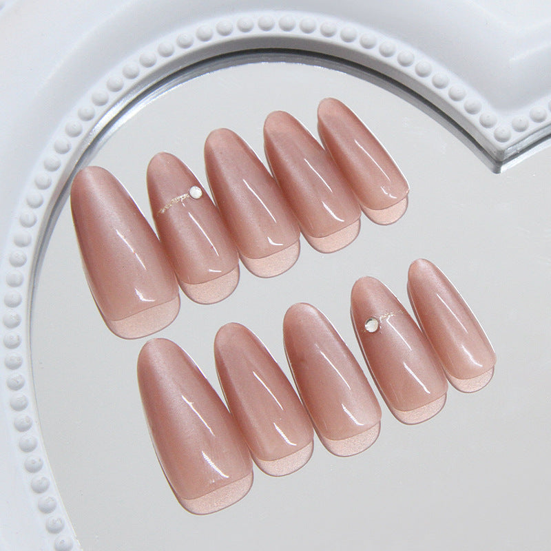 Nail 175 - Natural Luster Press-On Nails (30Pcs) - Free Nail Kit Included