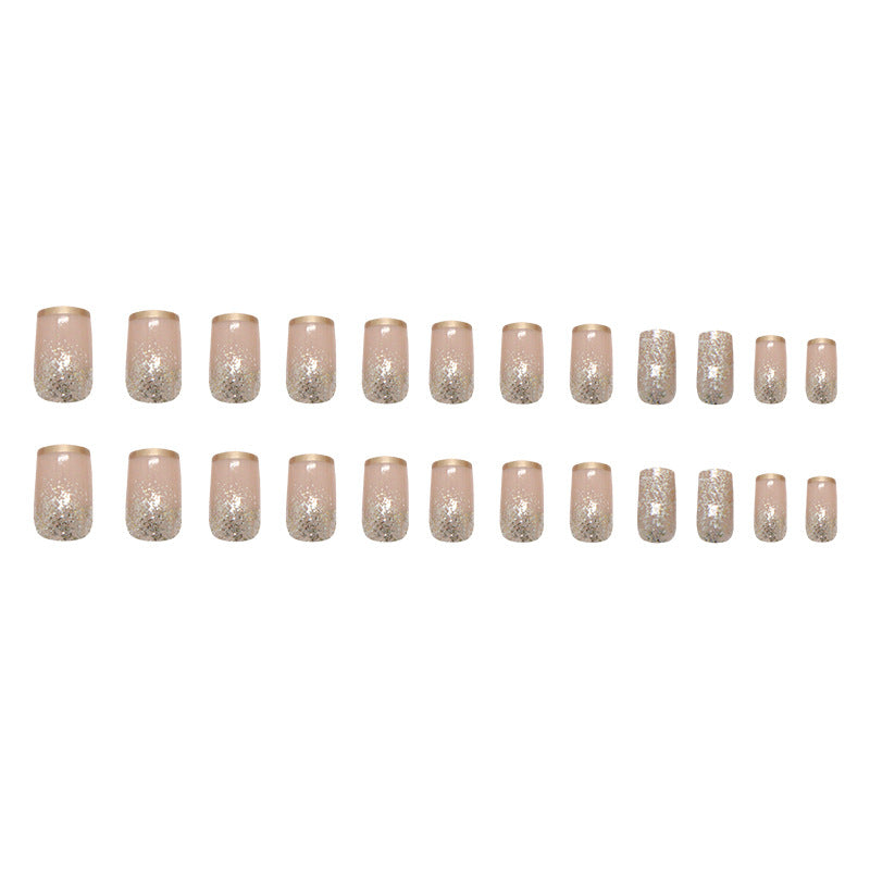 Nail 178 - Metallic Shine Press-On Nails (24Pcs) - Free Nail Kit Included