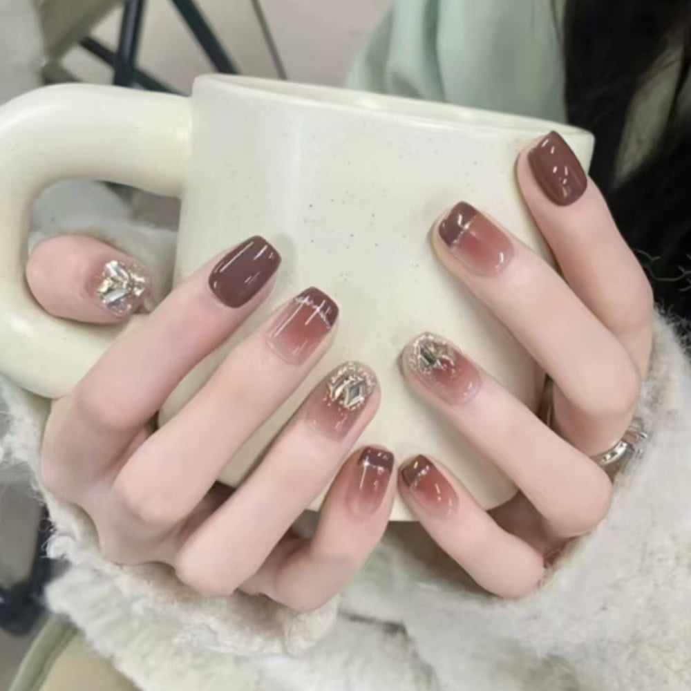 Nail 179 - Glitter & Charm Press-On Nails (24Pcs) - Free Nail Kit Included