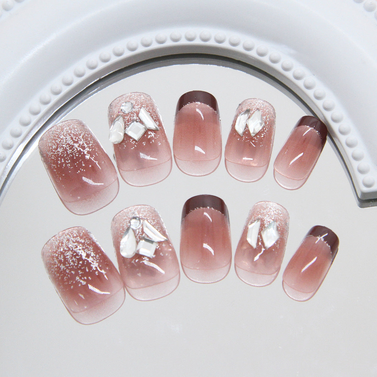 Nail 179 - Glitter & Charm Press-On Nails (24Pcs) - Free Nail Kit Included
