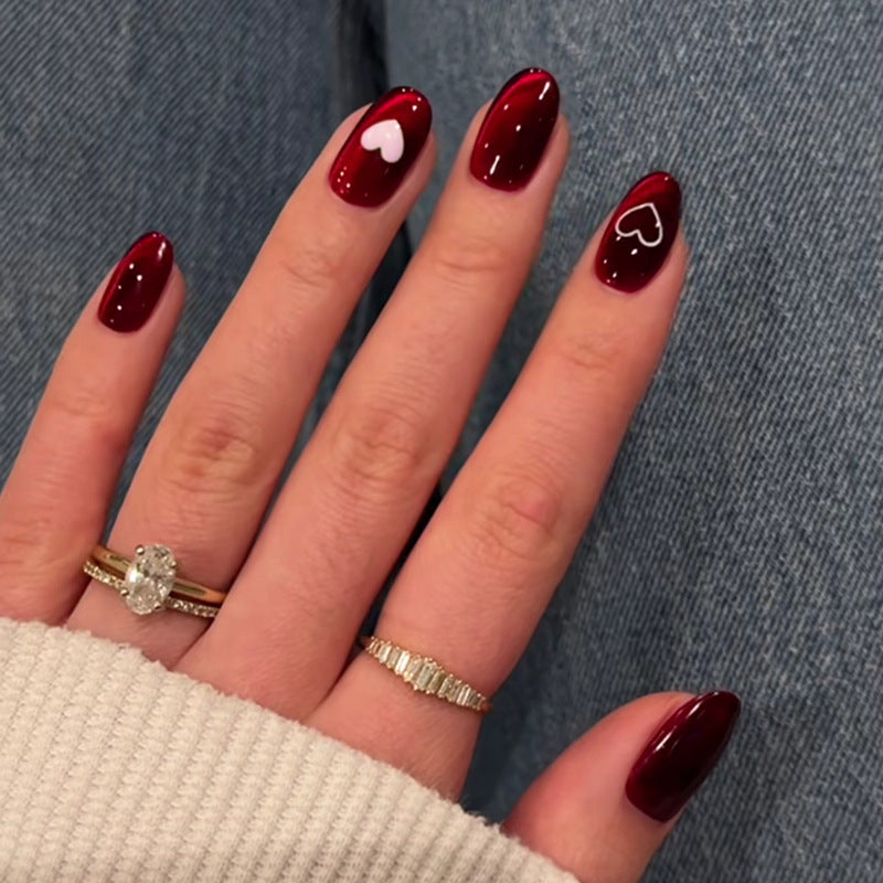 Nail 180 - Enchanting Crimson Press-On Nails (24Pcs) - Free Nail Kit Included