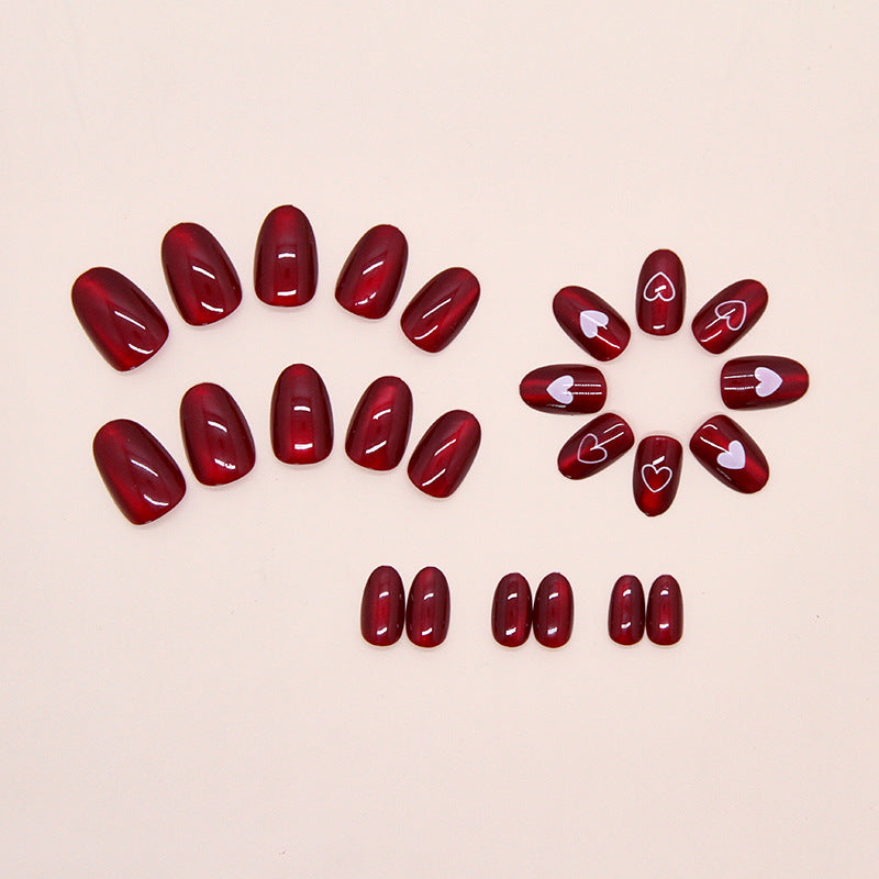 Nail 180 - Enchanting Crimson Press-On Nails (24Pcs) - Free Nail Kit Included