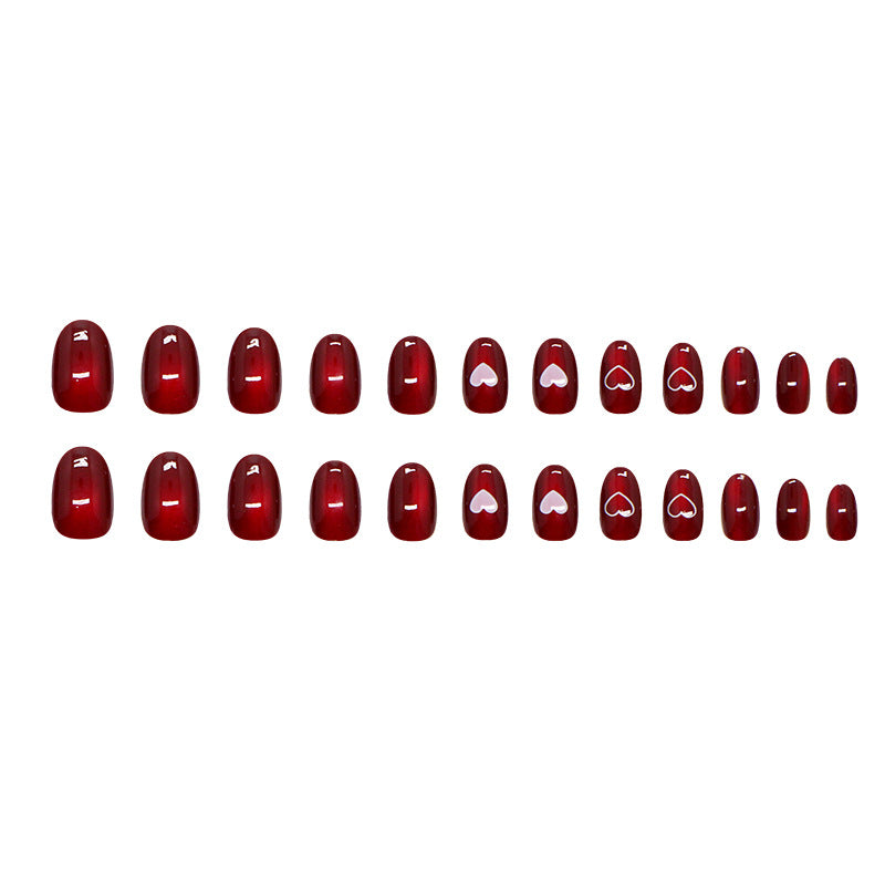 Nail 180 - Enchanting Crimson Press-On Nails (24Pcs) - Free Nail Kit Included