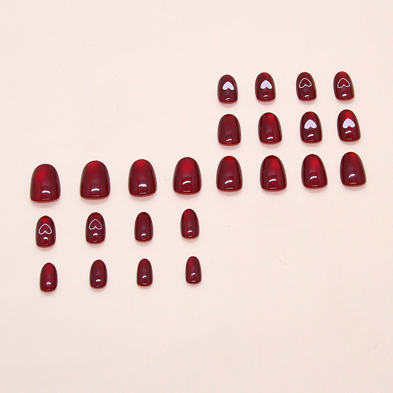 Nail 180 - Enchanting Crimson Press-On Nails (24Pcs) - Free Nail Kit Included