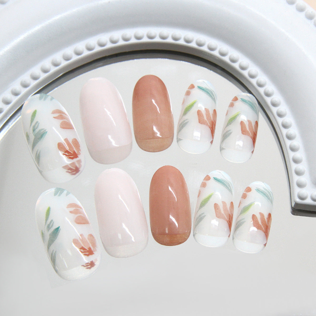 Nail 183 - Garden Hues Press-On Nails (24Pcs) - Free Nail Kit Included