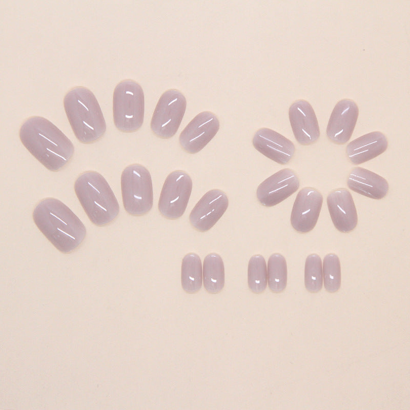Nail 184 - Cream Mist Purple Press-On Nails (24Pcs) - Free Nail Kit Included
