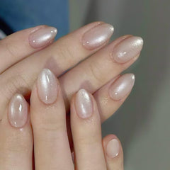 Nail 186 - Pearl Blush Press-On Nails (24Pcs) - Free Nail Kit Included