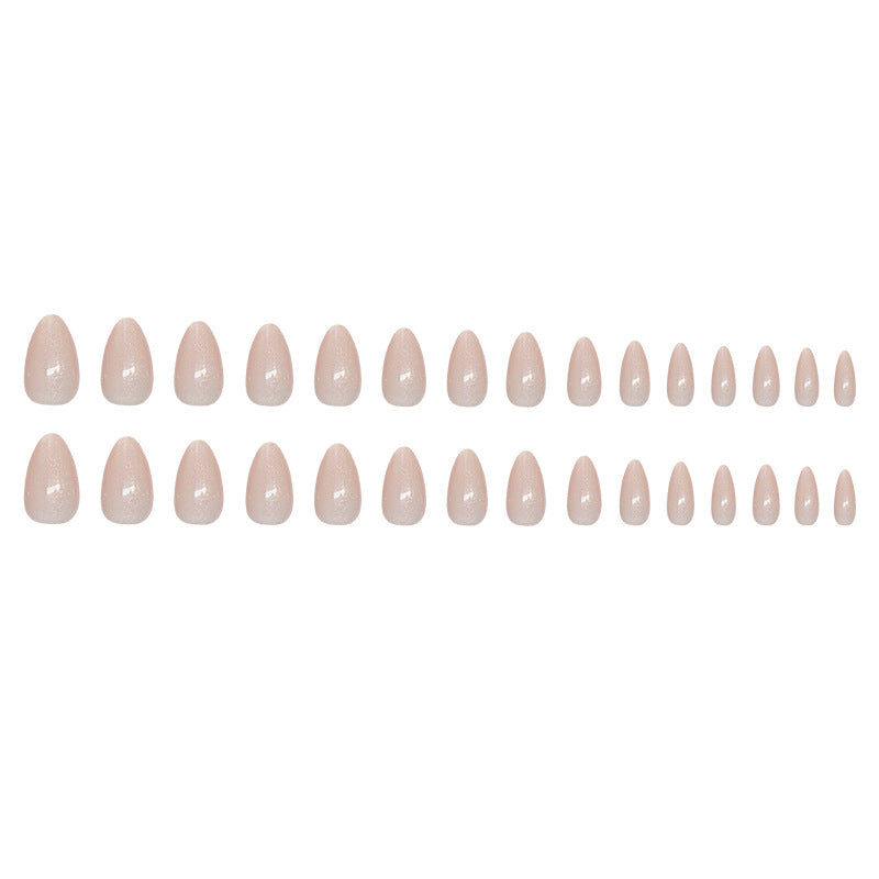Nail 186 - Pearl Blush Press-On Nails (24Pcs) - Free Nail Kit Included