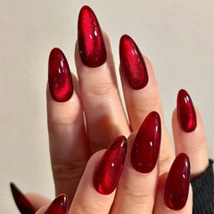 Nail 188 - Radiant Ruby Press-On Nails (24Pcs) - Free Nail Kit Included