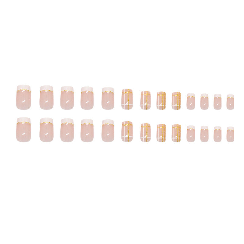 Nail 189 - Quicksand French Press-On Nails (24Pcs) - Free Nail Kit Included