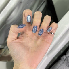 Nail 190 - Ice Mist Butterfly Press-On Nails (24Pcs) - Free Nail Kit Included