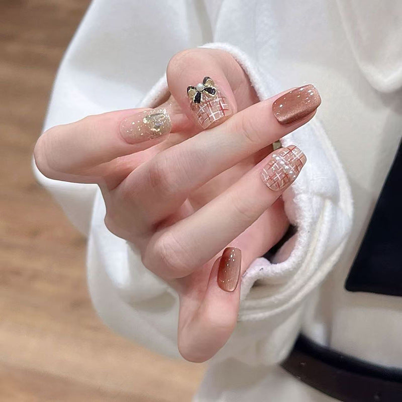 Nail 197 - Bejeweled Elegance Press-On Nails (24Pcs) - Free Nail Kit Included