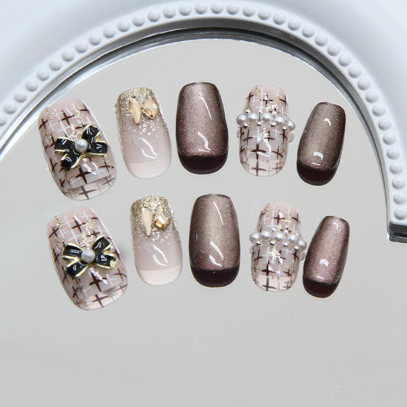 Nail 197 - Bejeweled Elegance Press-On Nails (24Pcs) - Free Nail Kit Included