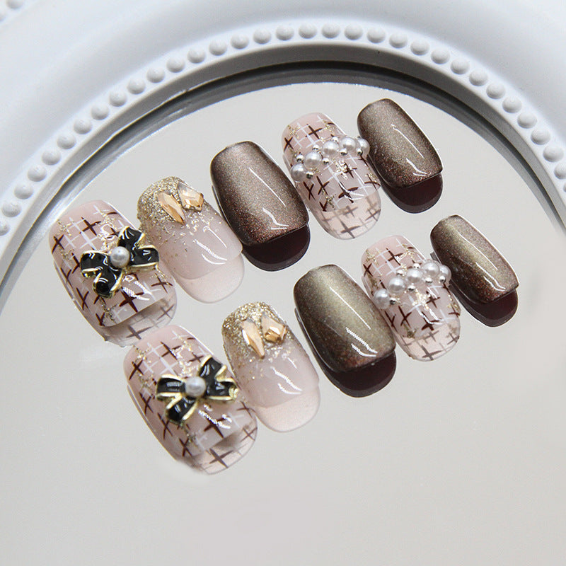Nail 197 - Bejeweled Elegance Press-On Nails (24Pcs) - Free Nail Kit Included