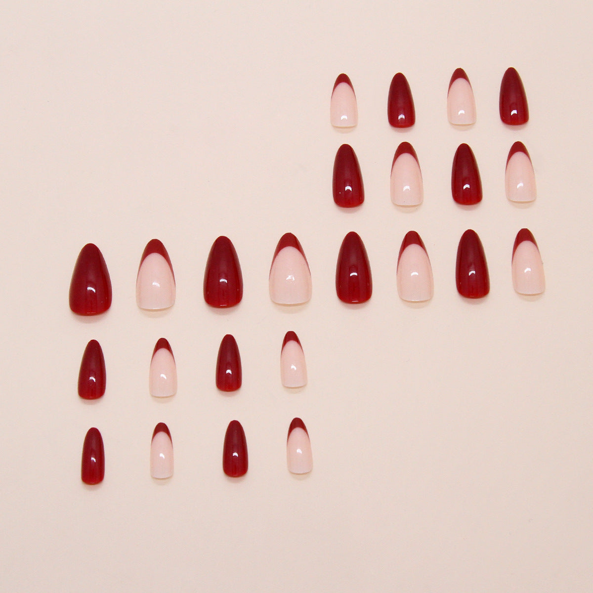 Nail 198 - French Anchor Red White Press-On Nails (24Pcs) - Free Nail Kit Included