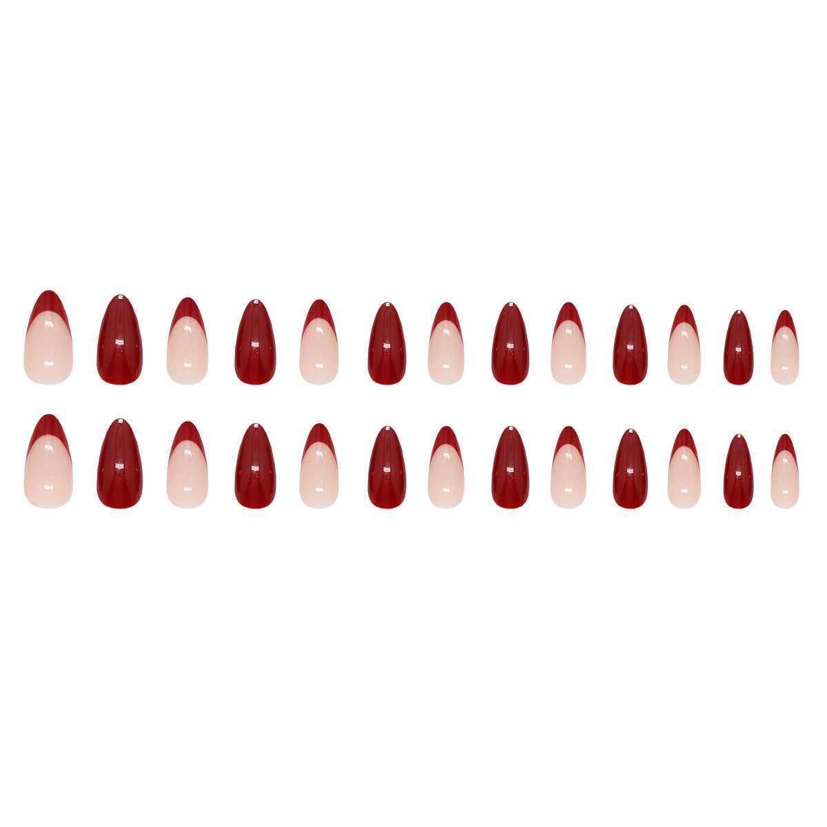 Nail 198 - French Anchor Red White Press-On Nails (24Pcs) - Free Nail Kit Included