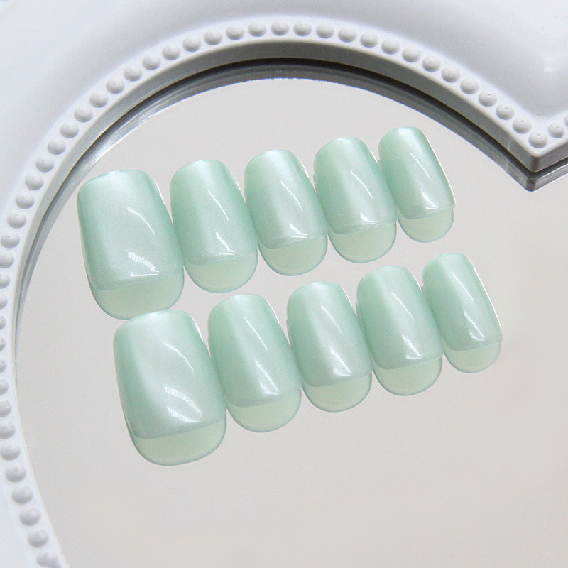 Nail 199 - Refreshing Mint Press-On Nails (24Pcs) - Free Nail Kit Included