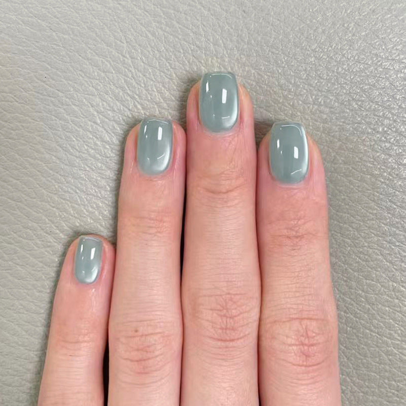 Nail 200 - Emerald Green Cat's Eye Press-On Nails (24Pcs) - Free Nail Kit Included